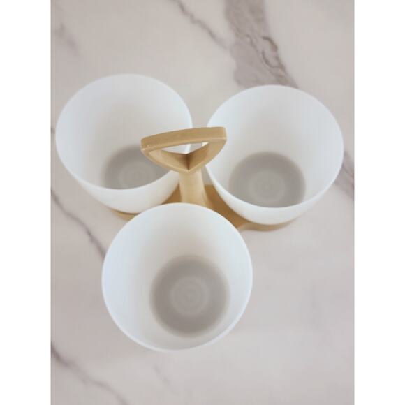 Tupperware Condiment Snack Caddy #757-3 Almond Base 6 3/4" Made in USA Vintage - Picture 6 of 14